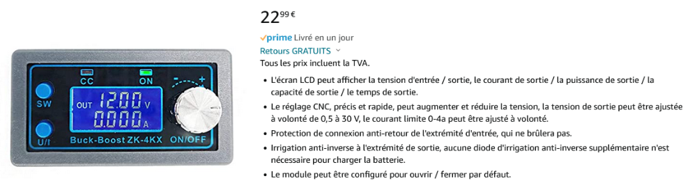 DollaTek ZK-4KX CNC DC Buck Boost Converter CC CV 0.5-30V 4A Module d'alimentation réglable régulé .PNG